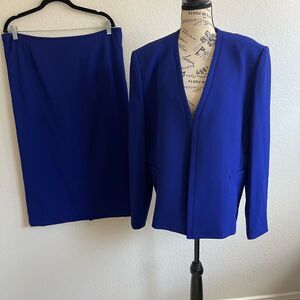 Preston & York Royal Blue Blazer and Skirt Set